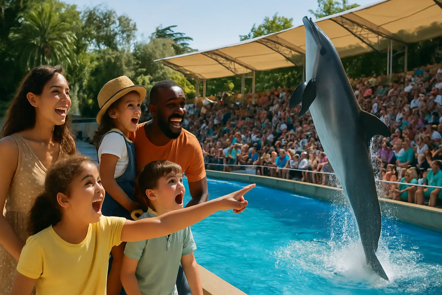 De dierentuin van Lissabon met kinderen