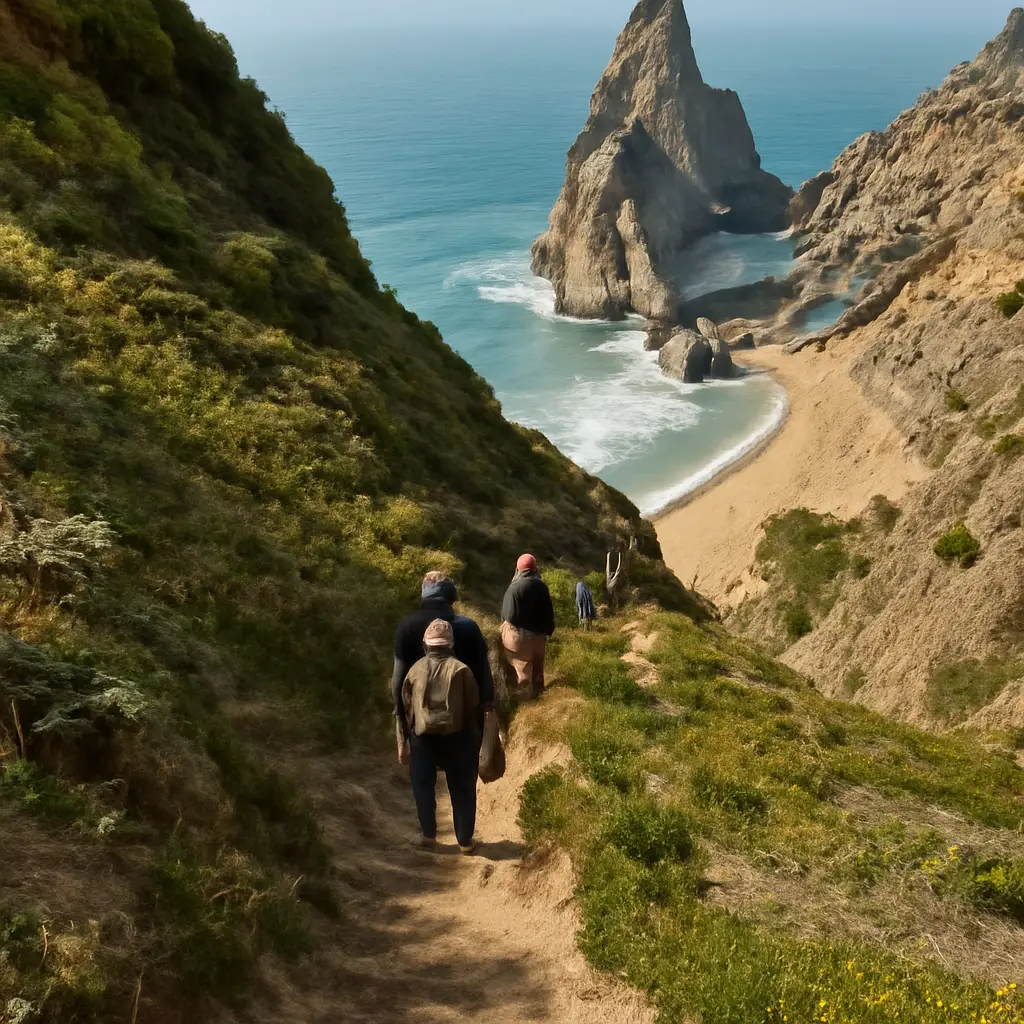 Praia da ursa verborgen strand - De afdaling naar het strand