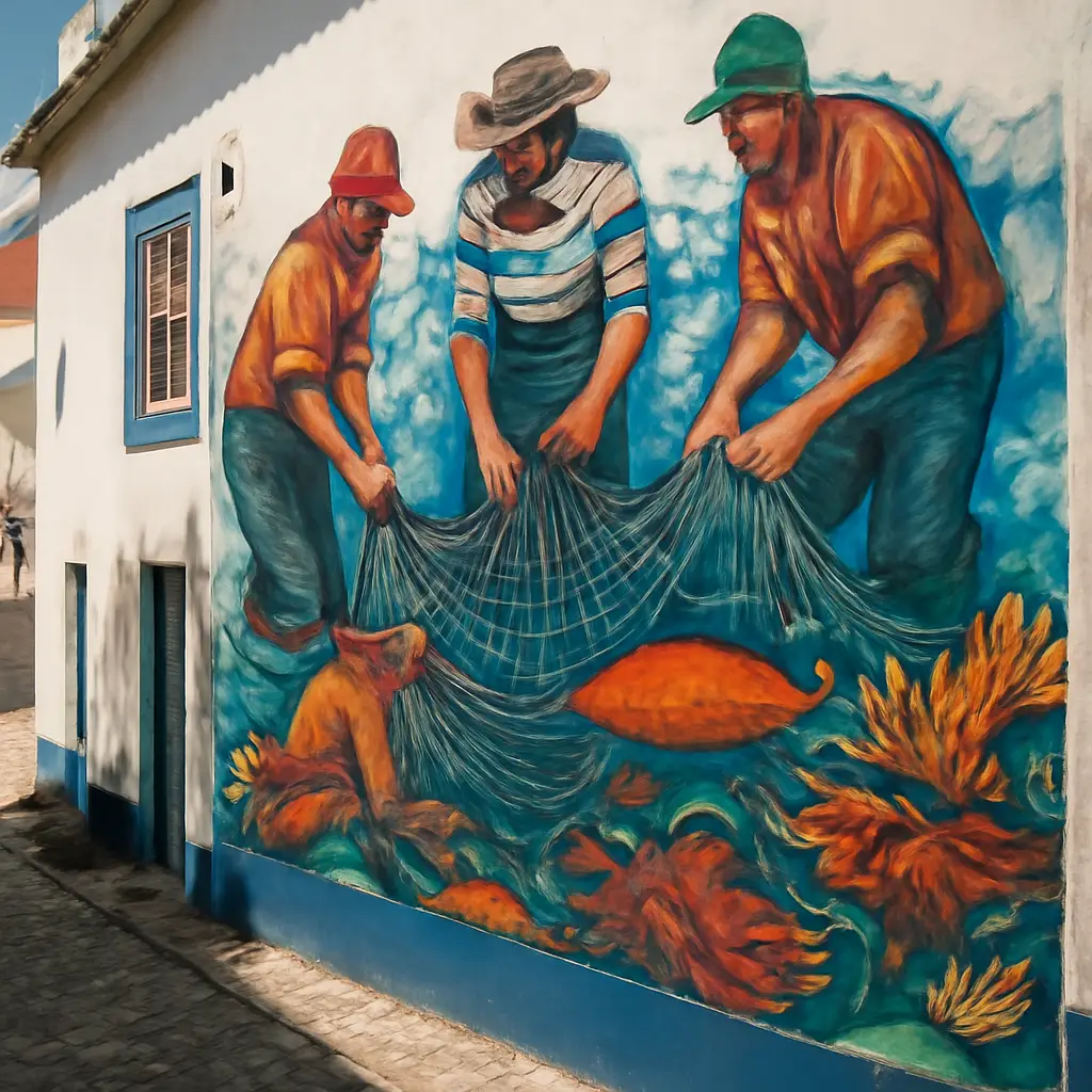 Visserscultuur ericeira - Straatkunst als eerbetoon aan de vissers
